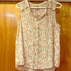 Sleeveless sheer top with neck bow - M - EUC